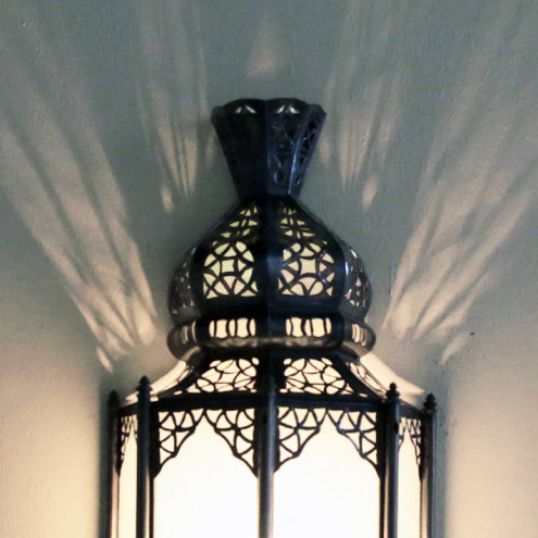 Orientalische Glas Wandleuchte LINFA weiß