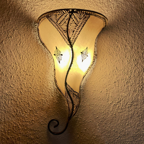 Marokkanische Leder-Wandlampe MASRA H40cm