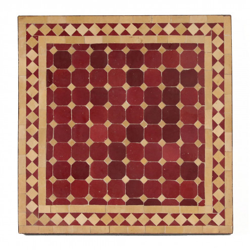 Marokkanischer Mosaiktisch quadratisch Mosaik Bistrotisch Braun/Beige 60X60cm