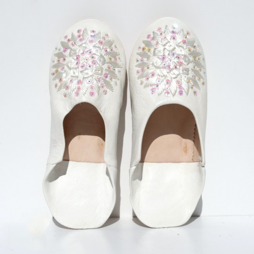 Orientalische Lederschuhe Mosona_ Weiß