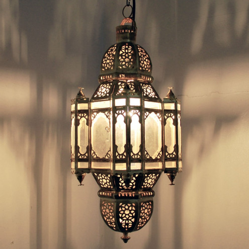 Orientalische Hängeleuchte "Moulay_M" aus Messing