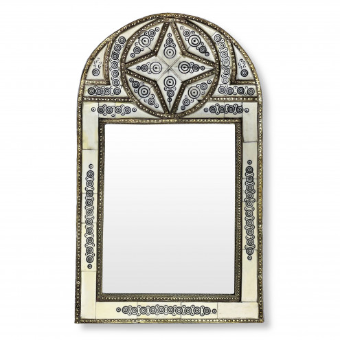 Weißer Deco - Spiegel NOURI H 50cm