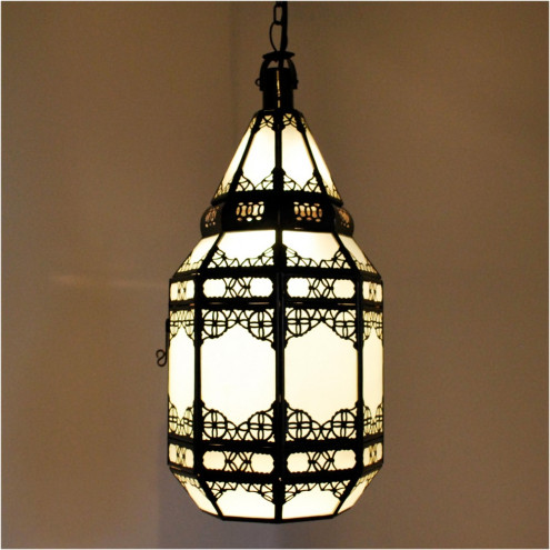 Orientalische Glaslaterne TIMAR Milchglas