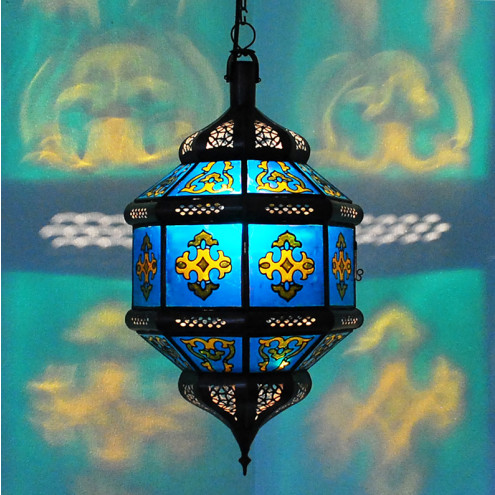 Marokkanische Hängeleuchte "Zowak" Turkis
