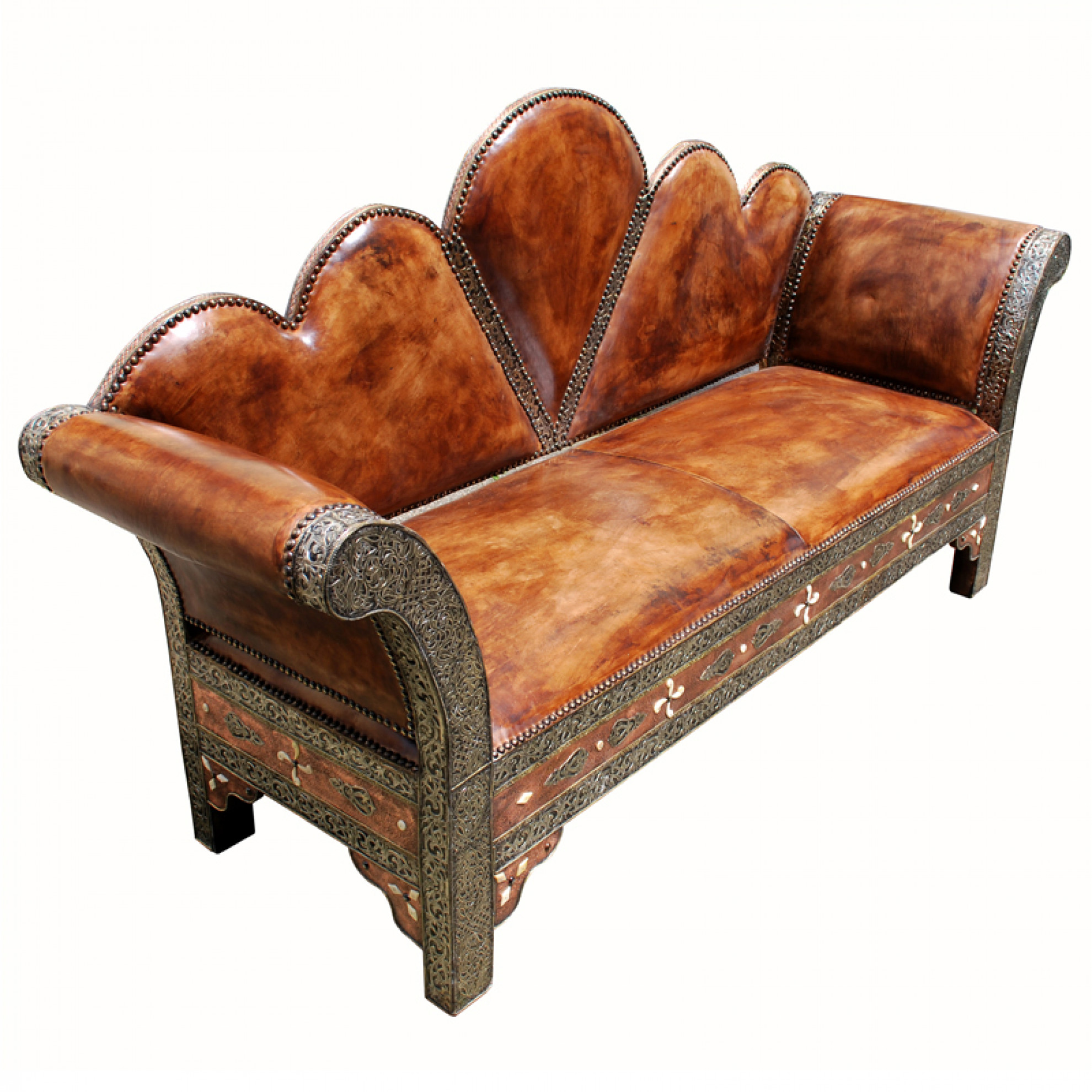 Orientalische Sitzbank "Argana" Echtleder