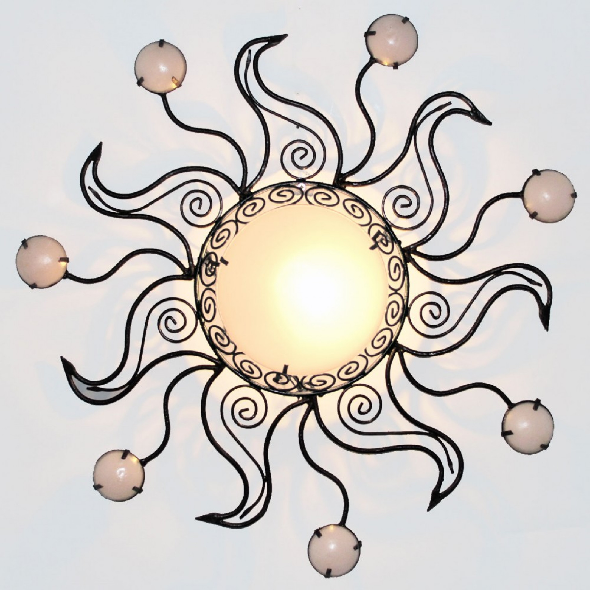 Sonnen-Lampe aus Metall "soleil-60" Creme Sonnen-Lampe aus Metall "soleil-60" Creme