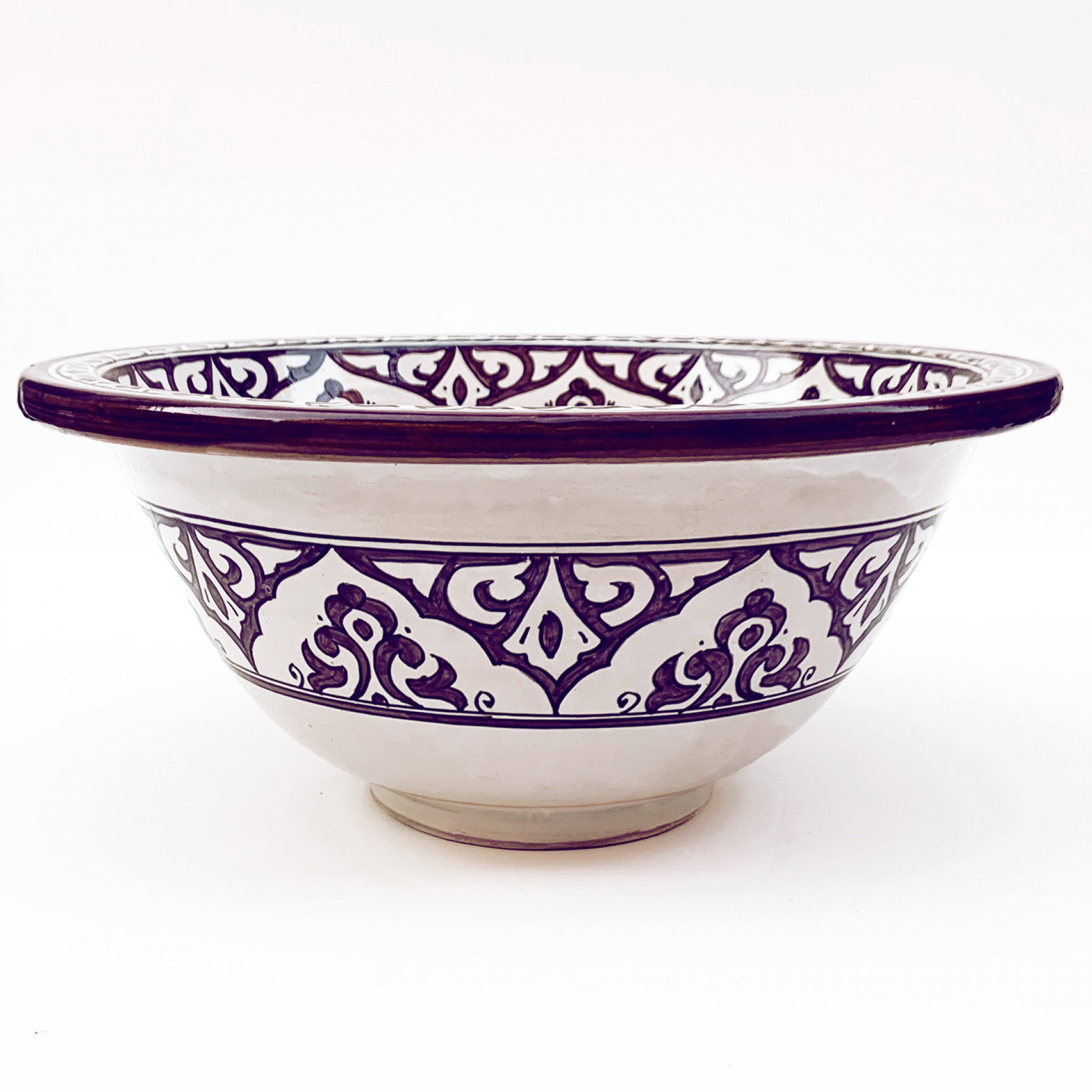 Marokkanische runde Waschschüssel aus echten Keramik TLW