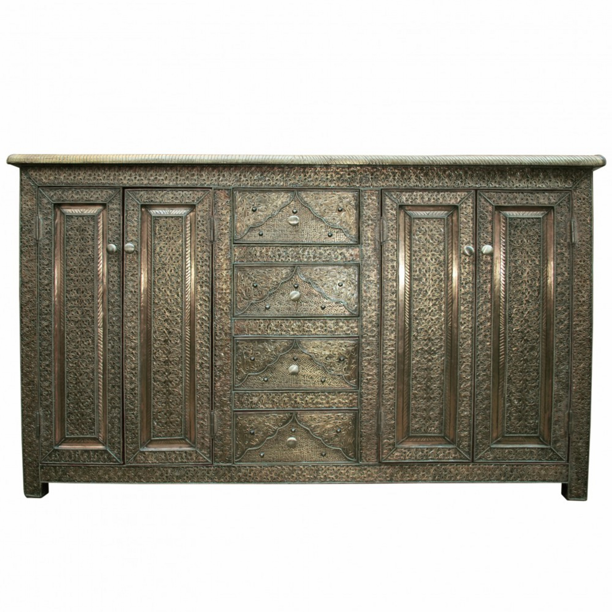 Orientalischer Schrank "Tabouk" Massiv - Messing Verkleidung. Orientalischer Schrank "Tabouk" Massiv - Messing Verkleidung.