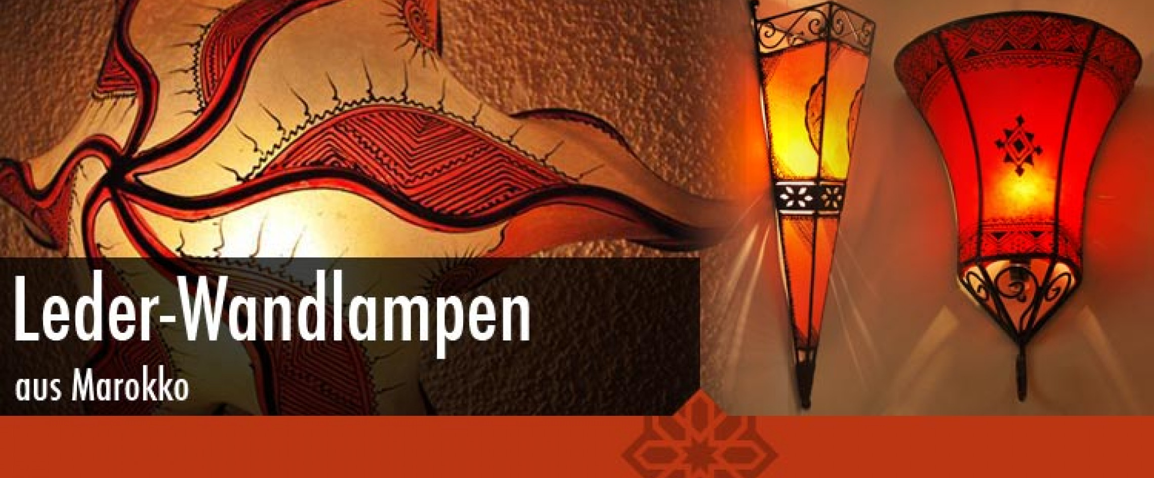 Leder-Wandlampen aus Marokko